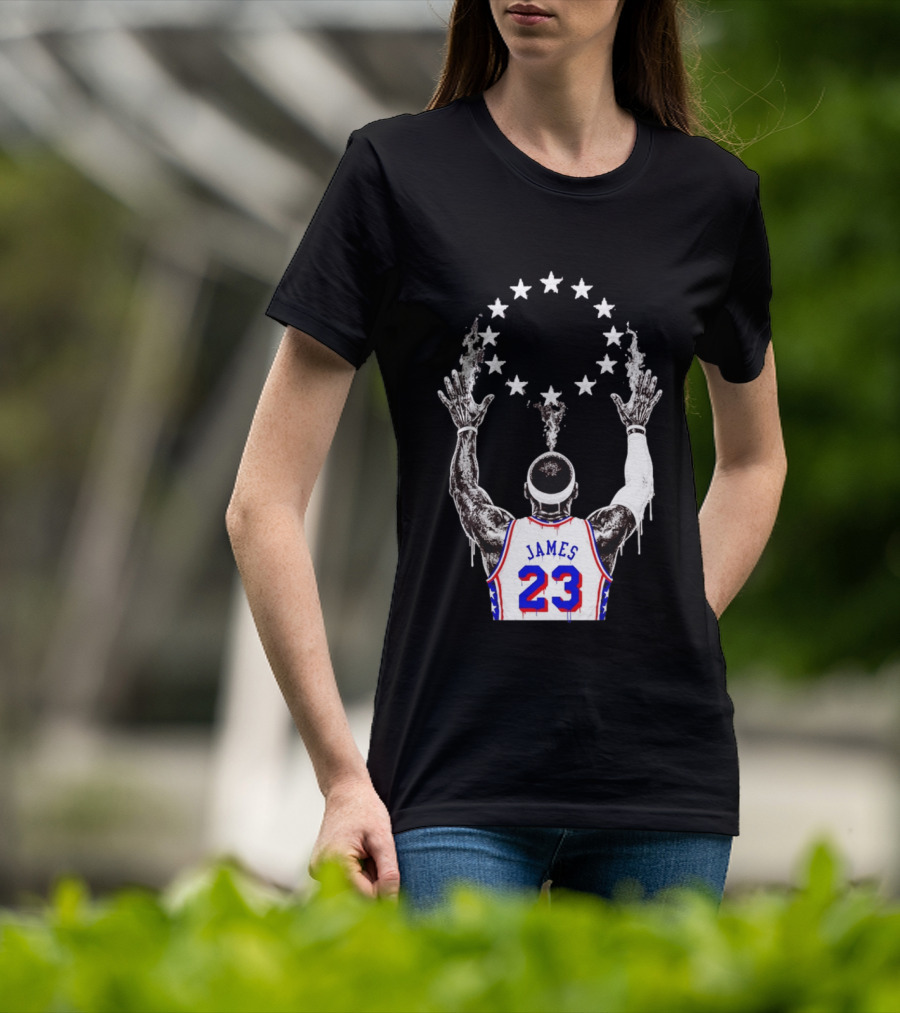 LeBron James 23 Philadelphia 76ers Starry T-Shirt