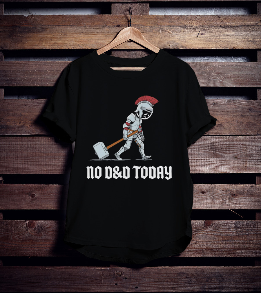 No D&D Today Cartoon Paladin Armor And Hammer T-Shirt