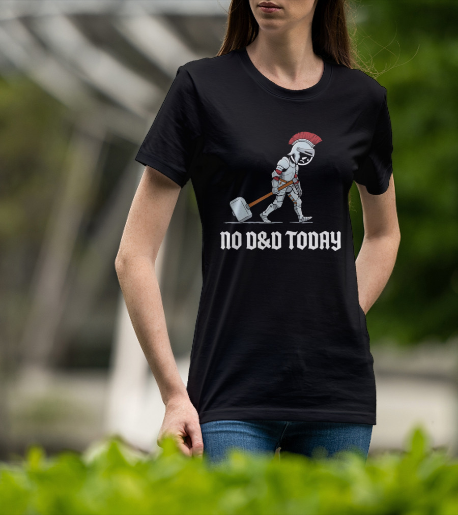 No D&D Today Cartoon Paladin Armor And Hammer T-Shirt