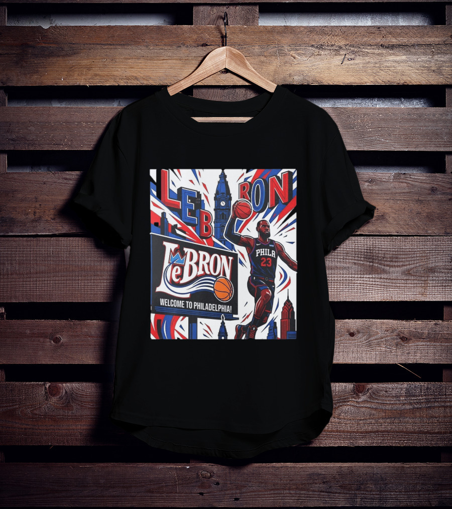 LeBron Welcome To Philadelphia NBA 76ers Lebron James Philly 23 Basketball T-Shirt