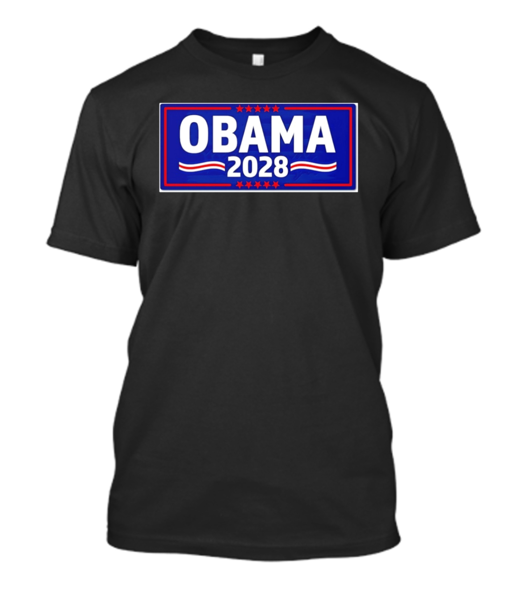 Obama 2028 Stars Stripes Political Campaign T-Shirt