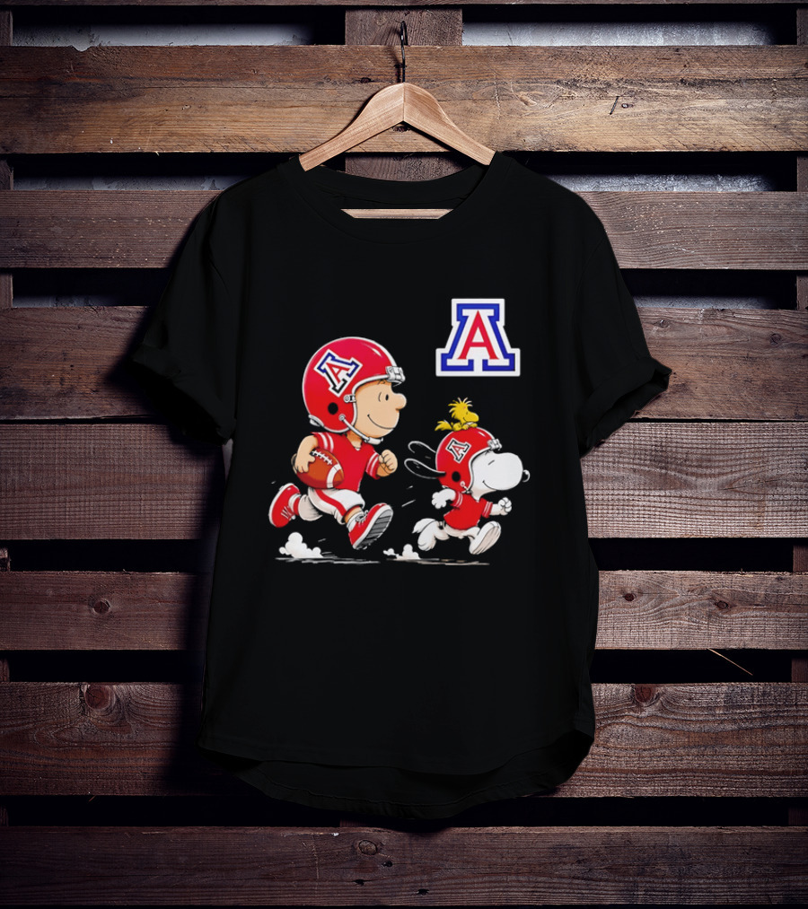 Peanuts Characters Football Arizona Wildcats Team Helmets And Jerseys T-Shirt