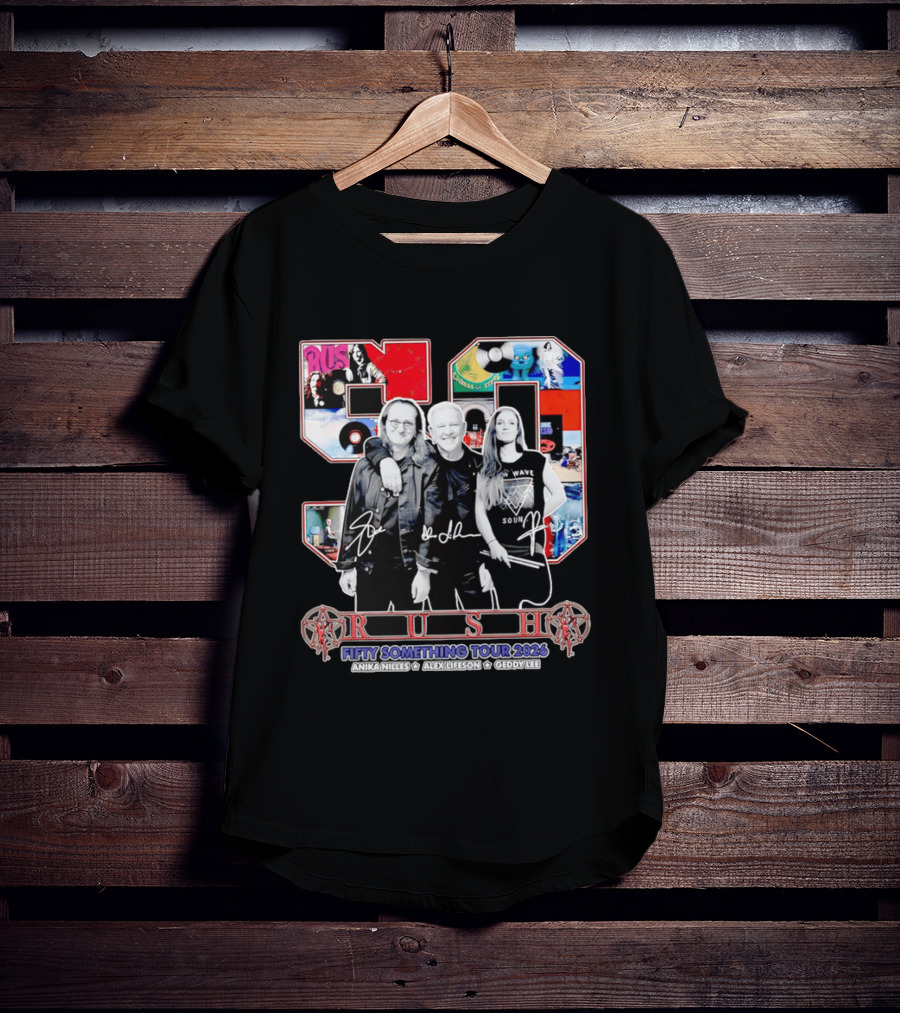 Rush Fifty Something Tour 2026 Anika Nilles Alex Lifeson Geddy Lee T-Shirt