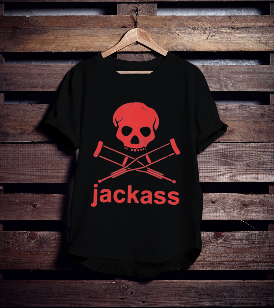 Skull Crutches Jackass Red T-Shirt
