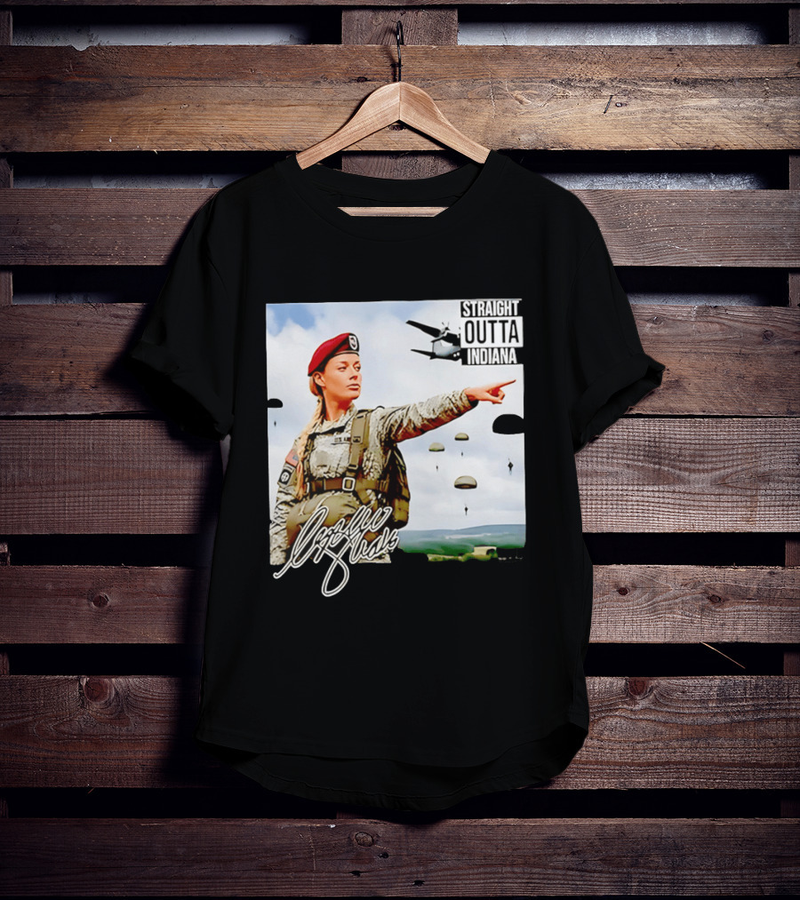 Sophie Cunningham Straight Outta Indiana Military Paratrooper T-Shirt