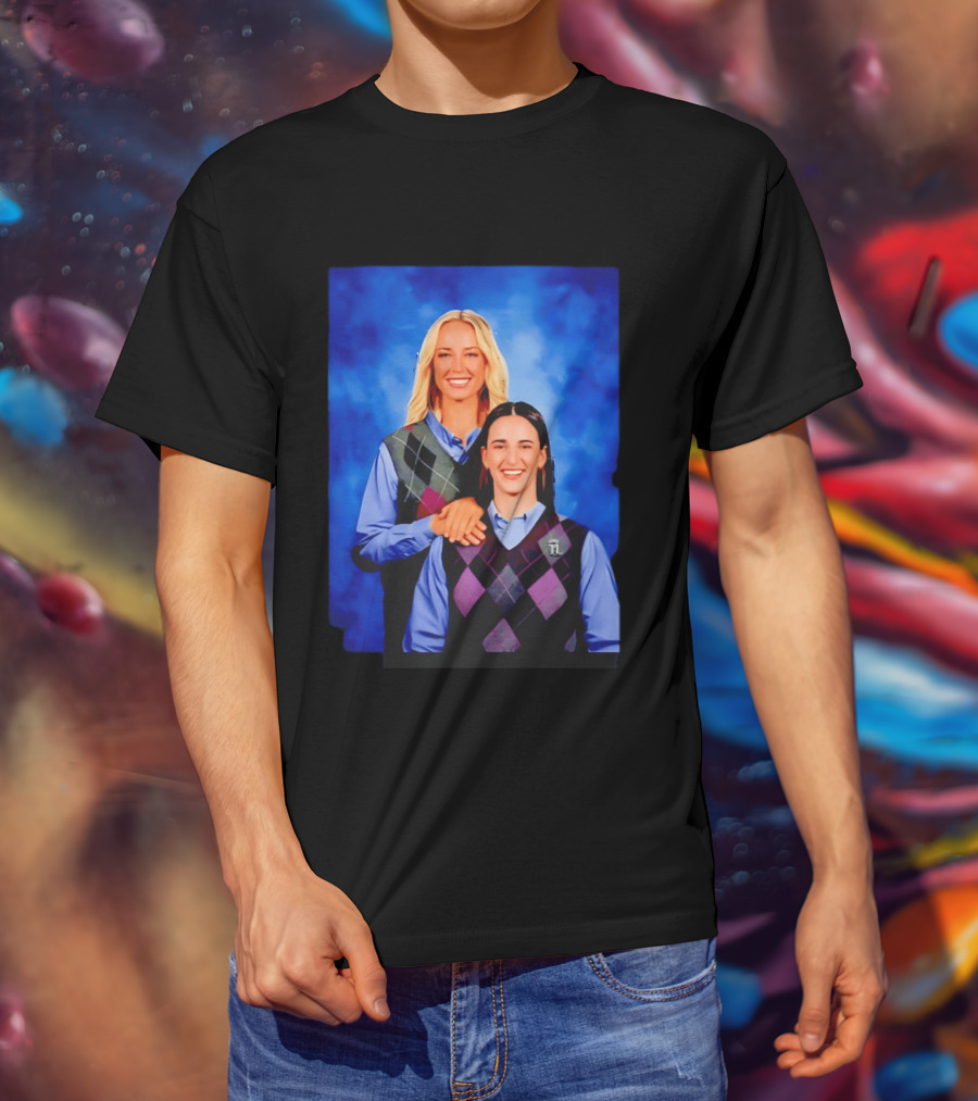 Sophie Cunningham Vs Caitlin Clark Step Brothers Portrait Style Sports Rivalry T-Shirt
