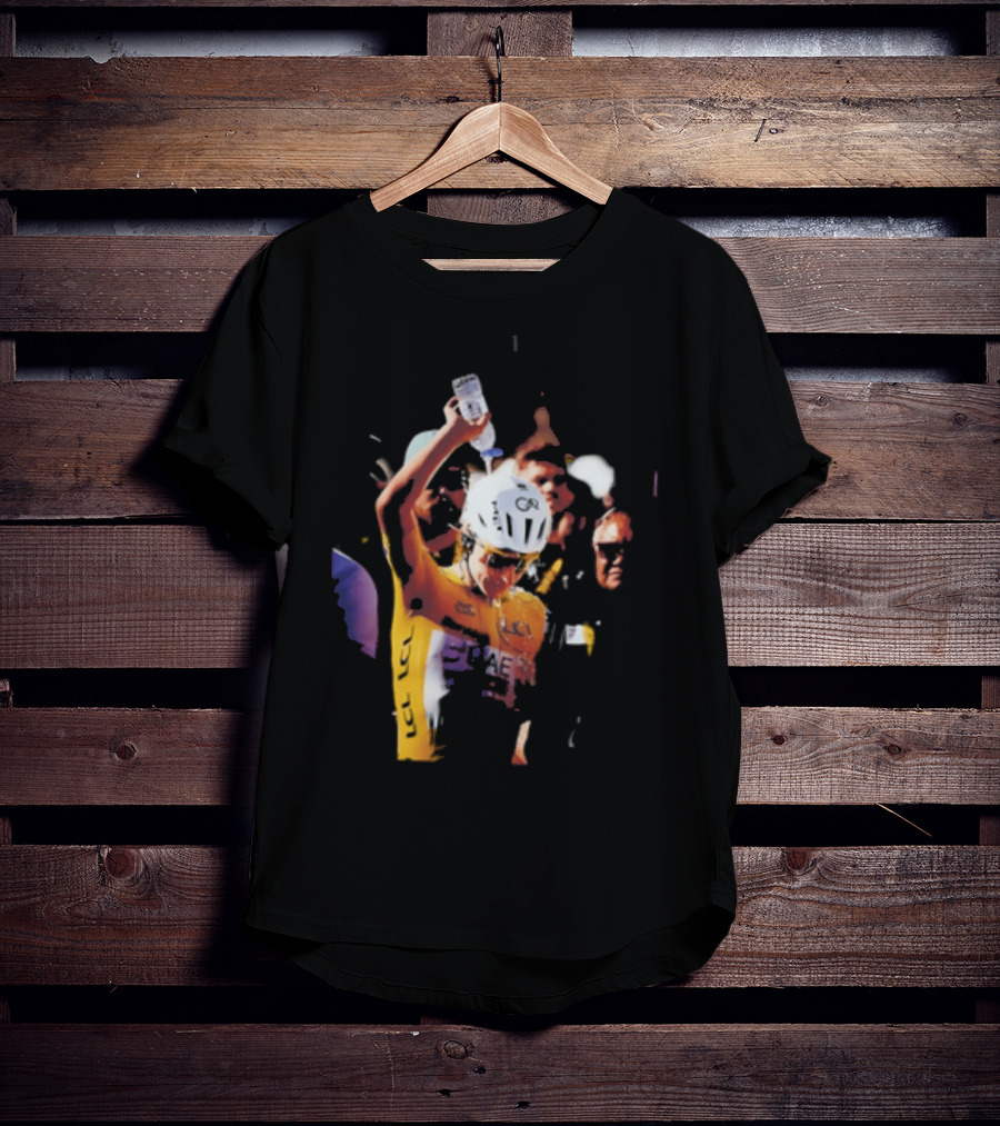 Tadej Pogačar Cooling Off With Water Bottle T-Shirt
