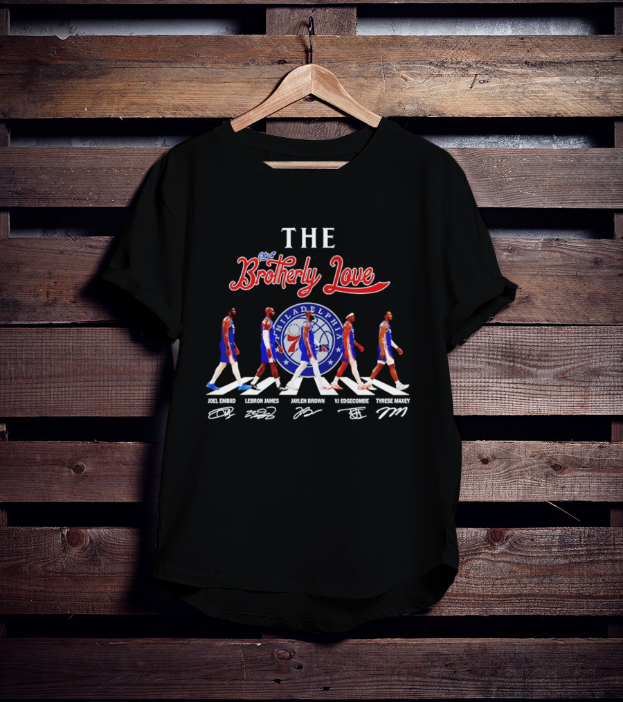 Philadelphia 76ers Brotherly Love Lebron James Abbey Road Joel Embiid Tyrese Maxey Tobias Harris T-Shirt