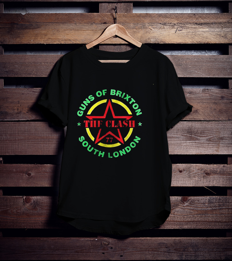 Guns Of Brixton The Clash South London 77 Star Circle T-Shirt