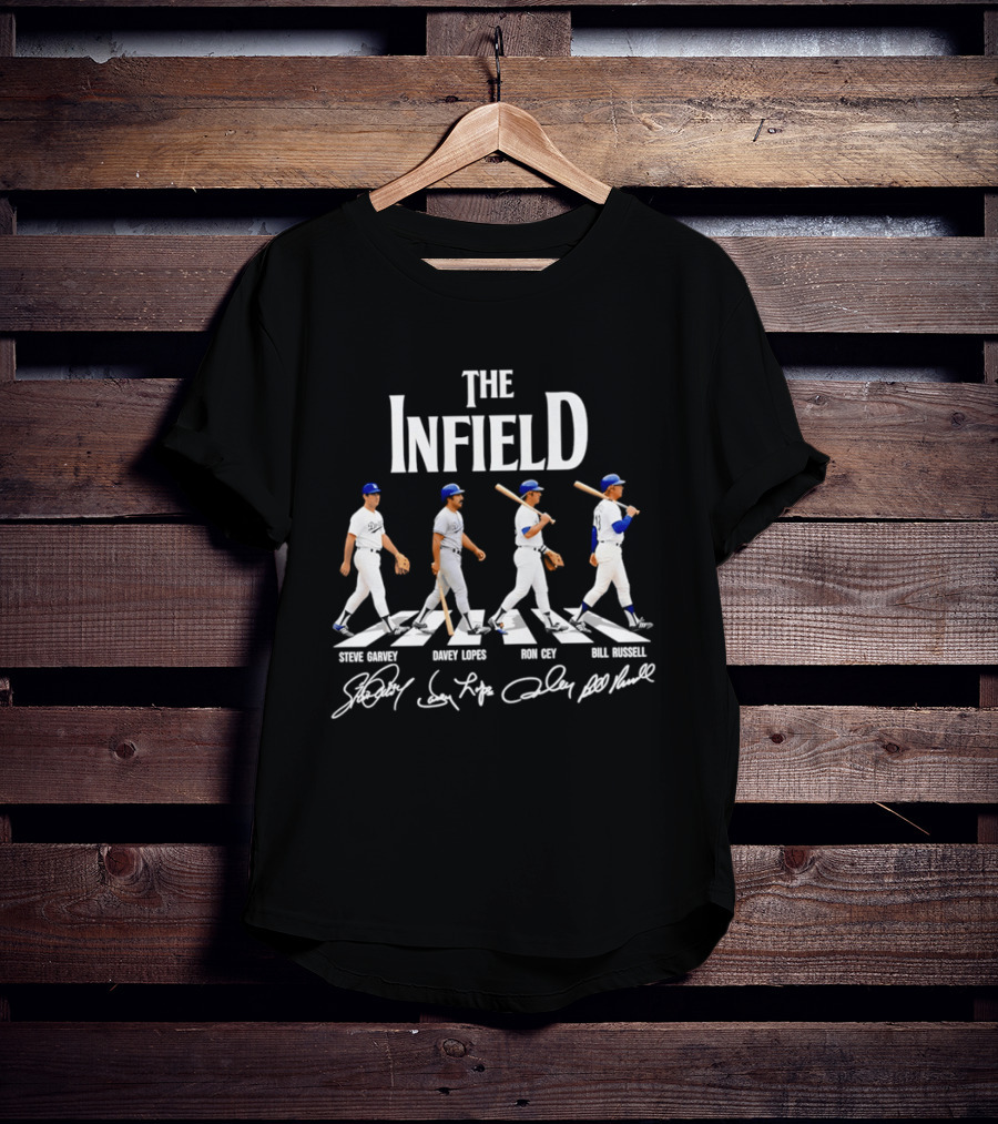 The Infield Steve Garvey Davey Lopes Ron Cey Bill Russell MLB Abbey Road T-Shirt