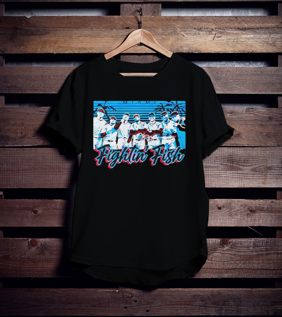 Fightin Fish Miami Marlins Team Lineup T-Shirt