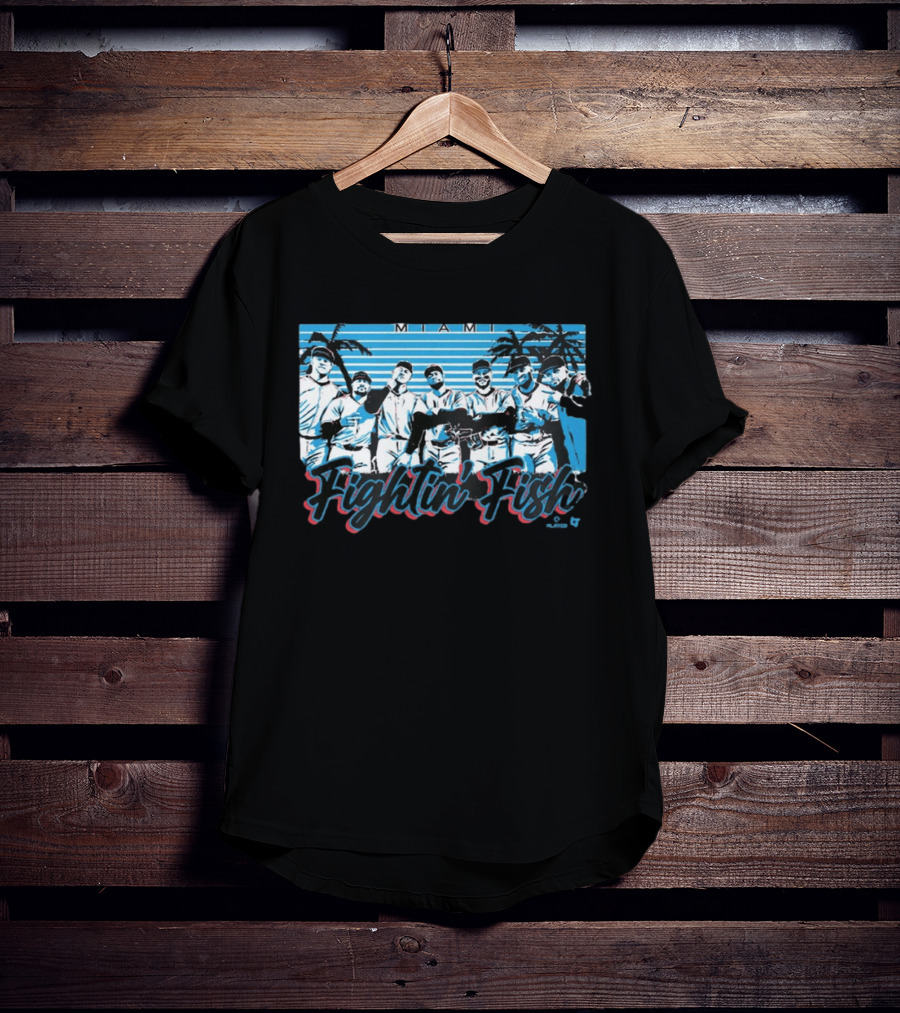 Miami Fightin' Fish Baseball Team Palm Trees T-Shirt