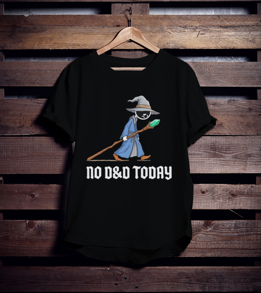 No D&D Today Cartoon Wizard With Staff And Hat T-Shirt