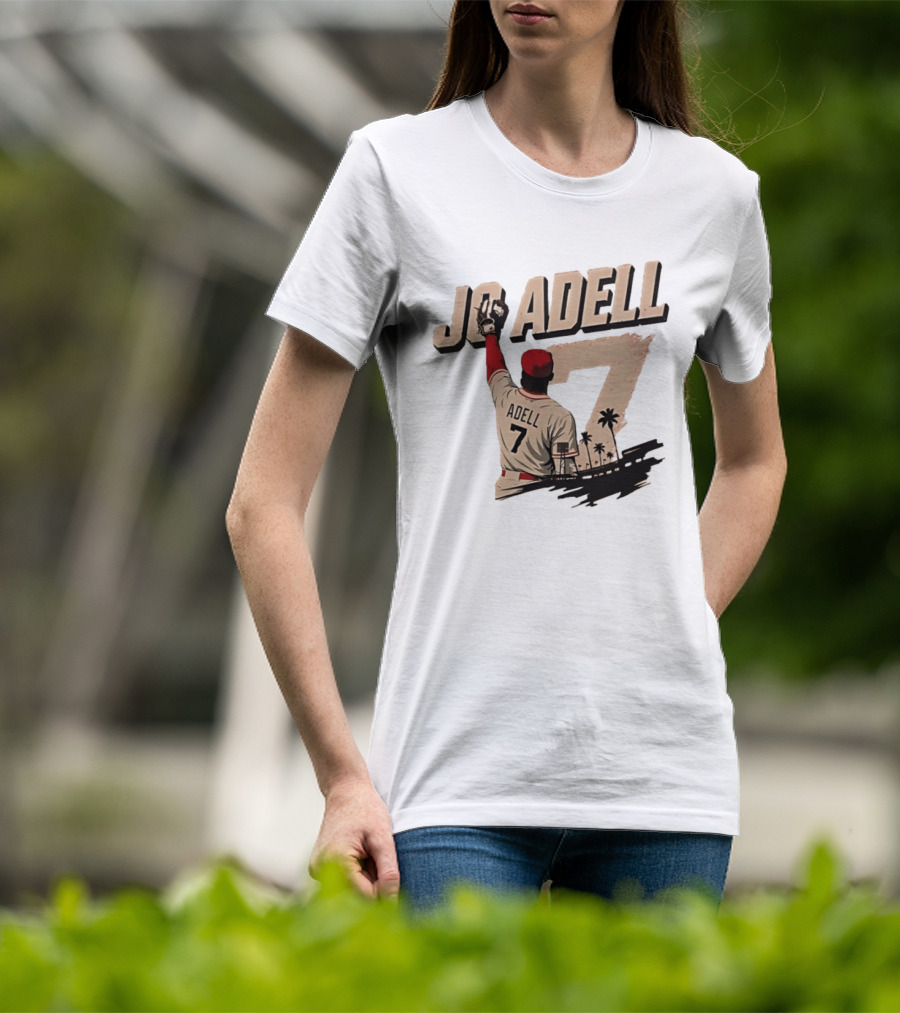 Los Angeles Angels Jo Adell Number 7 Baseball Sports Palm Trees T-Shirt