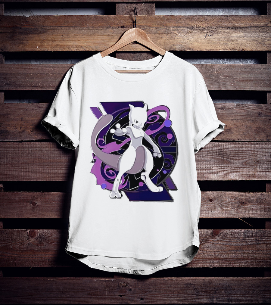 Pokemon Mewtwo Psychic Power Strike Dynamic Pose T-Shirt