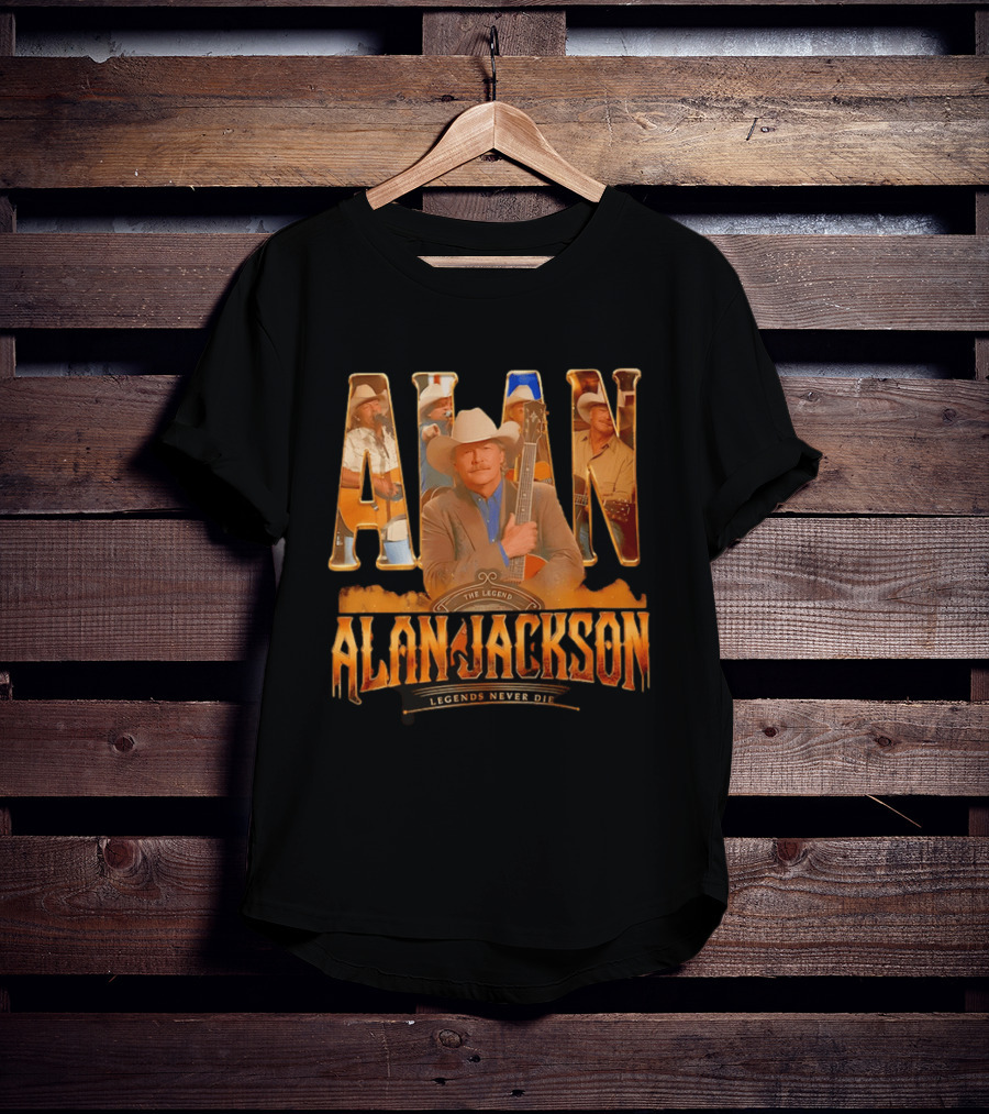 Alan Jackson The Legend Legends Never Die Country Music T-Shirt