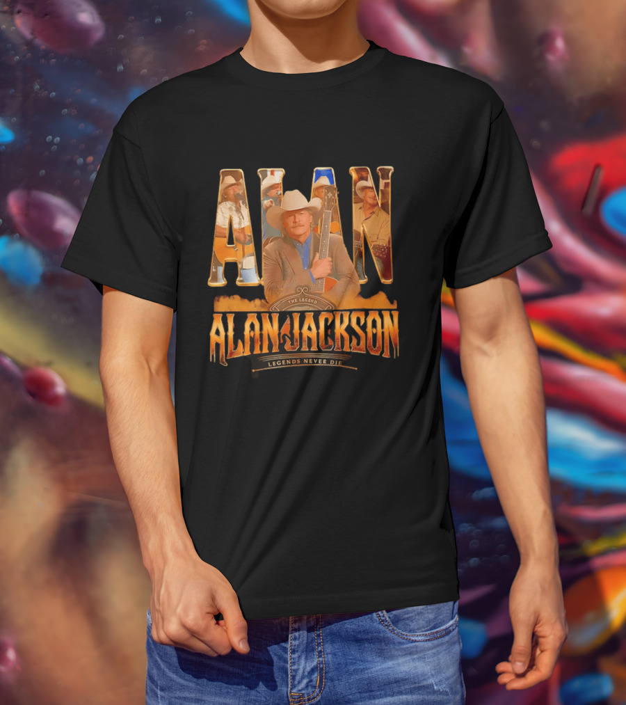 Alan Jackson The Legend Legends Never Die Country Music T-Shirt