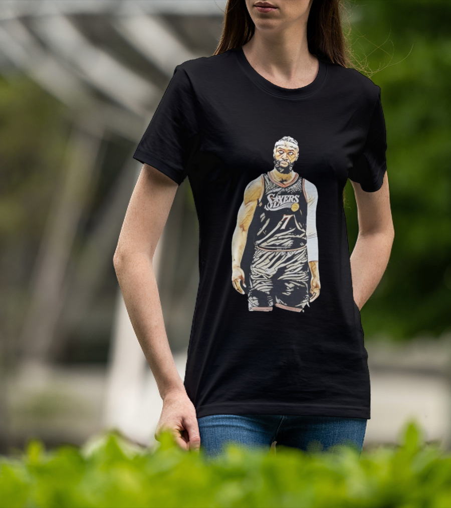 Jaylen Brown Sixers 7 Basketball Player Sketch T-Shirt