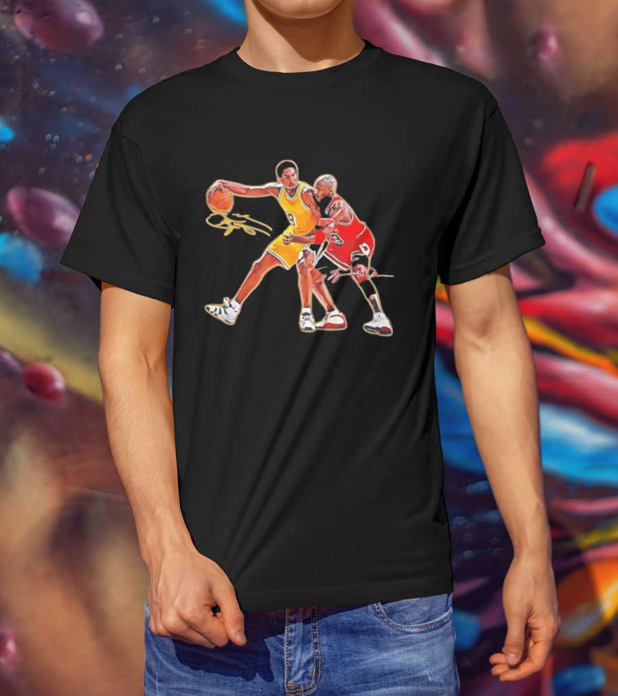 Kobe Bryant And Michael Jordan Iconic Basketball Showdown T-Shirt