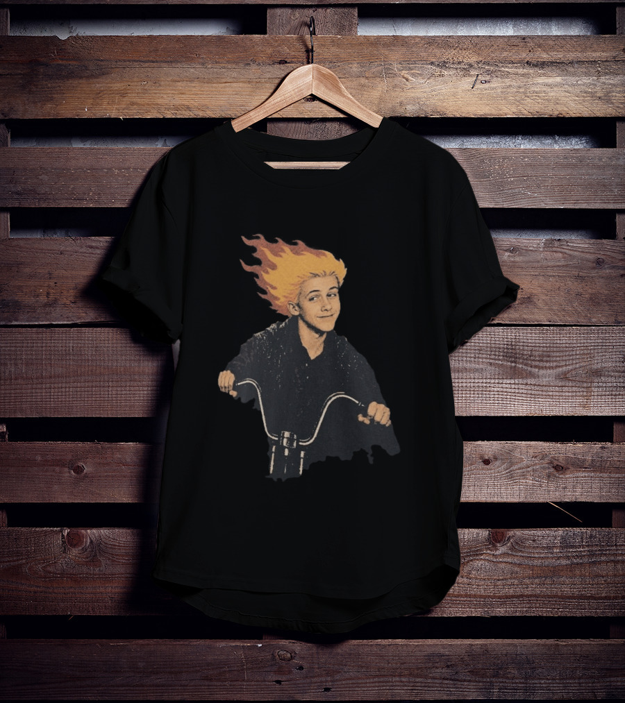 Ghost Rider Comic Style Motorcycle Flame Rider T-Shirt