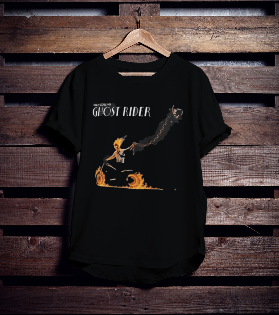 Ryan Gosling Ghost Rider Fiery Chain Journey T-Shirt