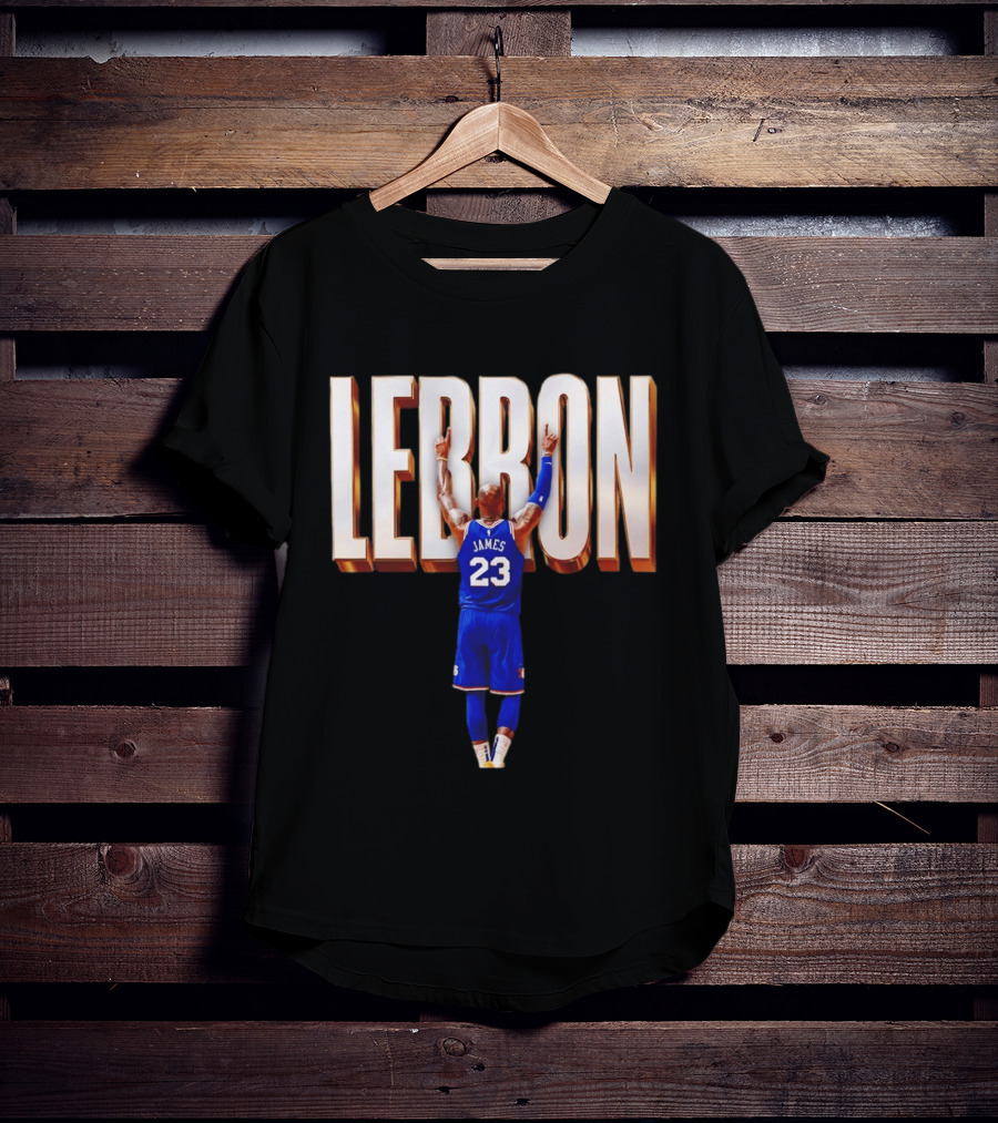 LeBron James 23 Philadelphia 76ers Gold Letter Jersey T-Shirt