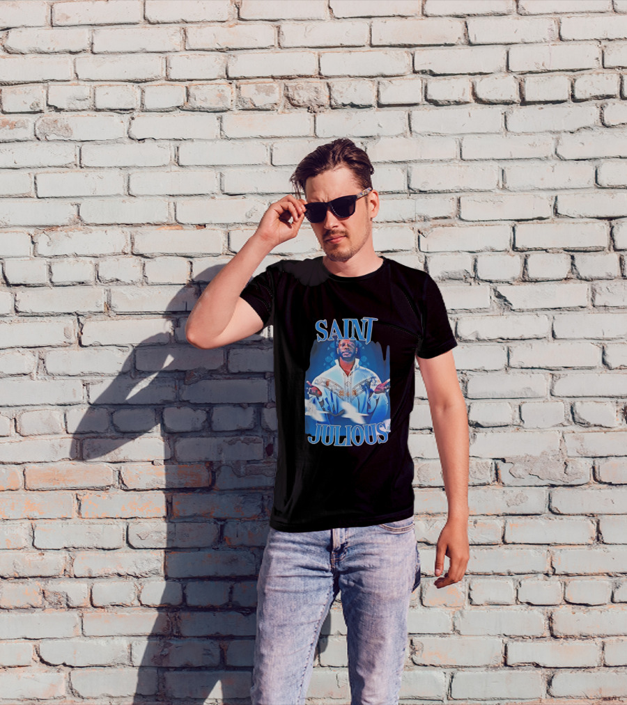 Saint Julios Majestic Icon In White Robe T-Shirt