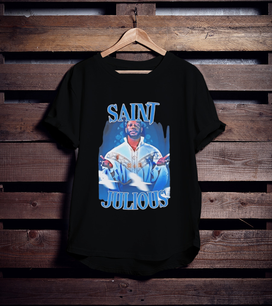 Saint Julios Majestic Icon In White Robe T-Shirt