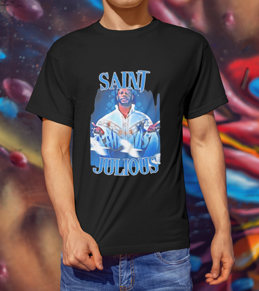 Saint Julios Majestic Icon In White Robe T-Shirt
