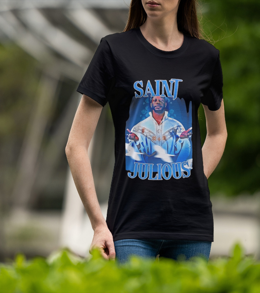 Saint Julios Majestic Icon In White Robe T-Shirt