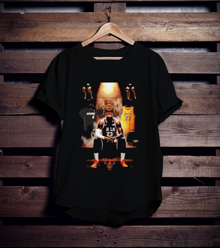 LeBron James Miami Cavaliers Lakers Number 23 MVP Champion Career Highlights T-Shirt
