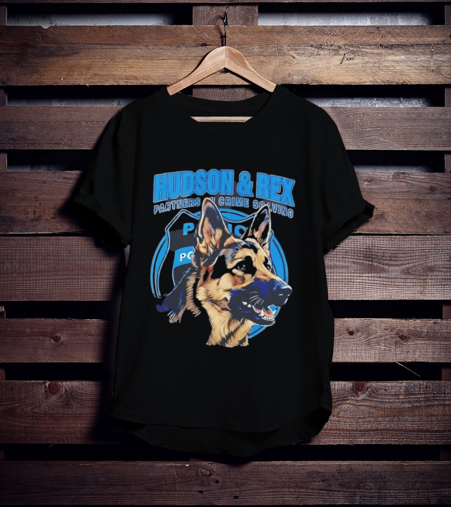 Hudson & Rex German Shepherd Partners In Crime Solving Police T-Shirt