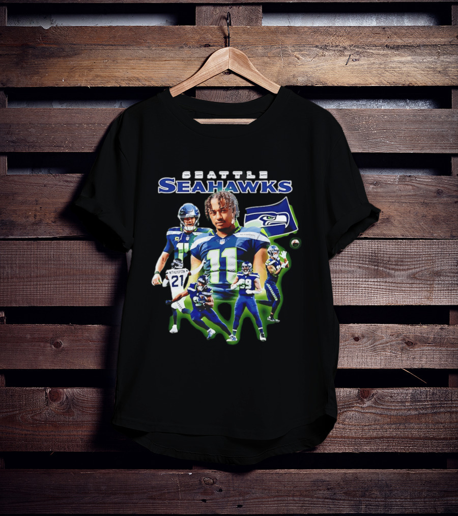 Seattle Seahawks Witherspoon 21 14 11 99 Player Collage T-Shirt