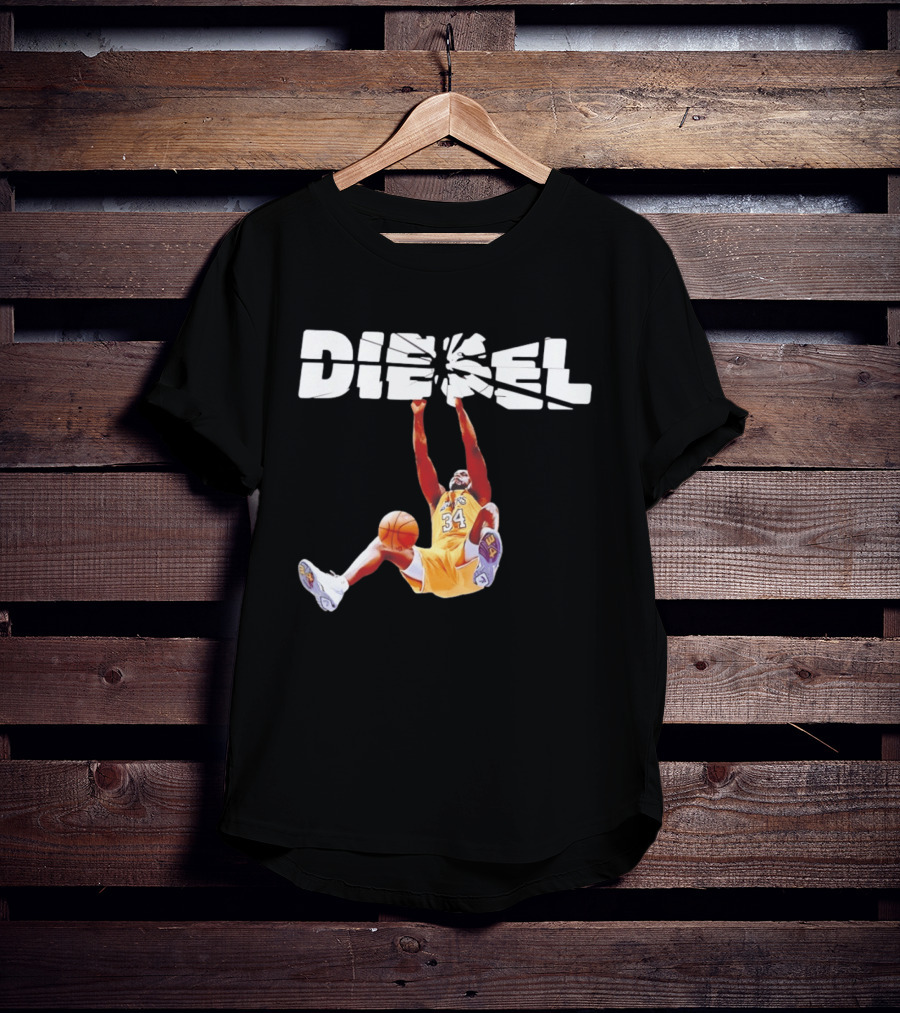 Shaquille O'Neal Diesel Broken Glass Lakers 34 Dunk T-Shirt