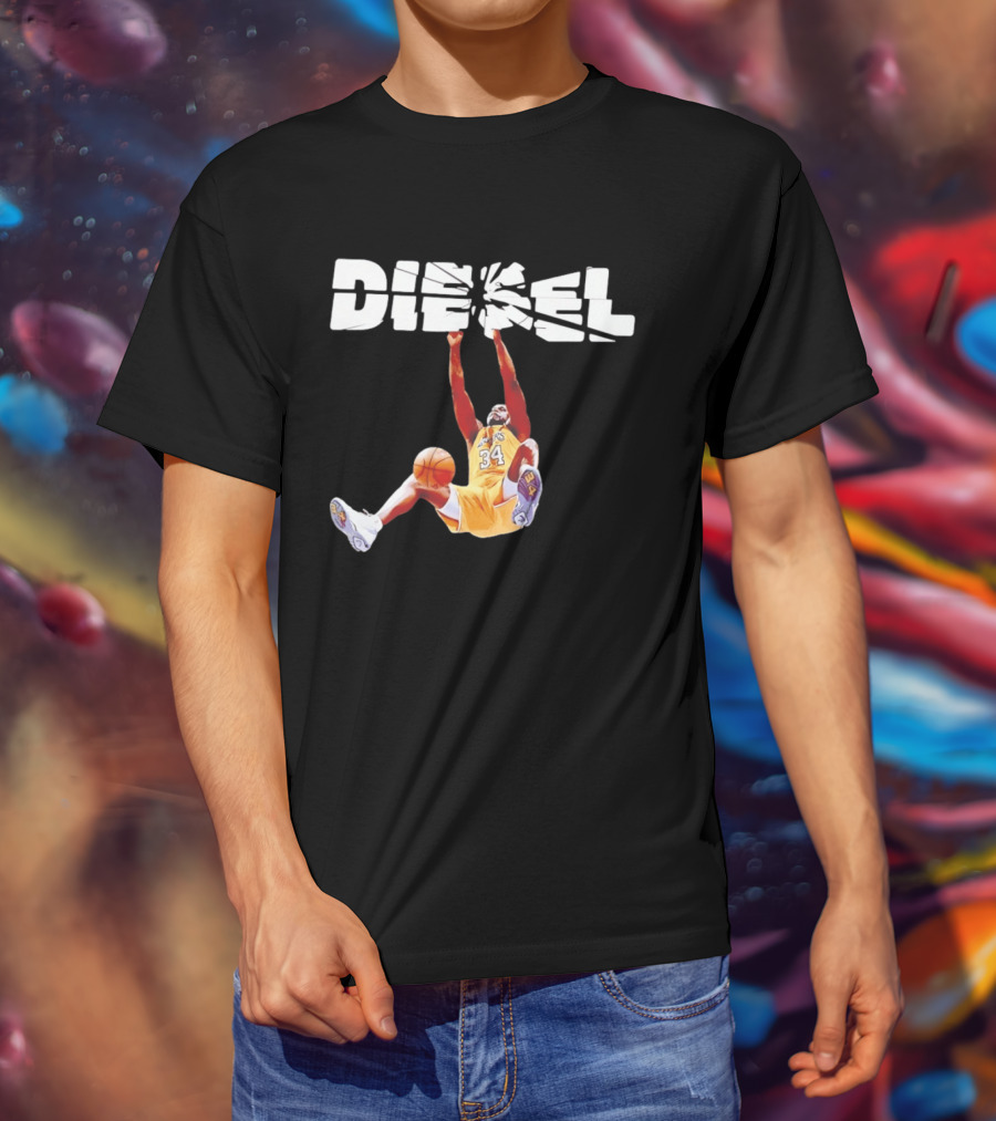 Shaquille O'Neal Diesel Broken Glass Lakers 34 Dunk T-Shirt