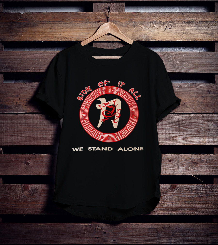 Sick Of It All We Stand Alone Dragon Red Circle T-Shirt