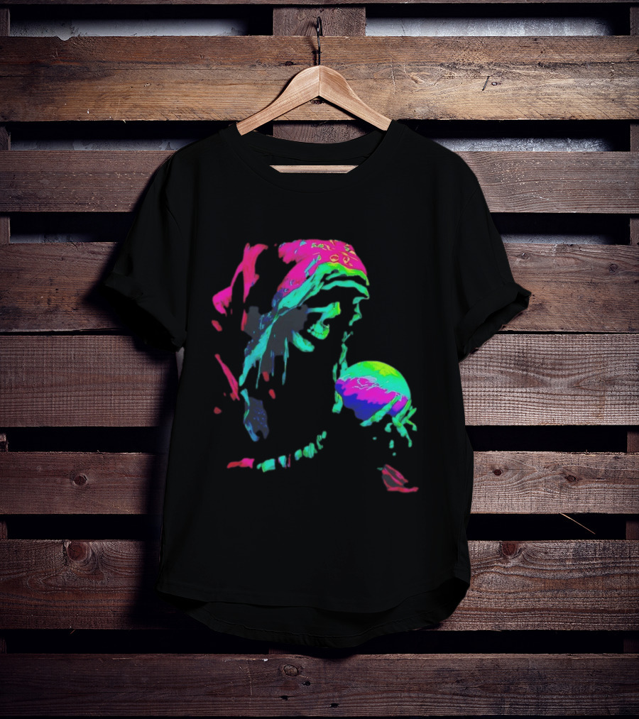 Skeleton The Prophet Psychedelic Vivid Colors Alışveriş Yap T-Shirt