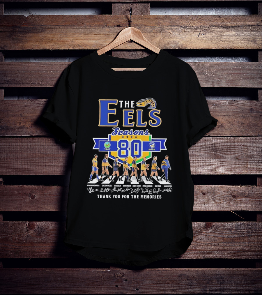 Parramatta Eels The Eels 80 Seasons 1947 2026 Abbey Road Thank You For The Memories T-Shirt