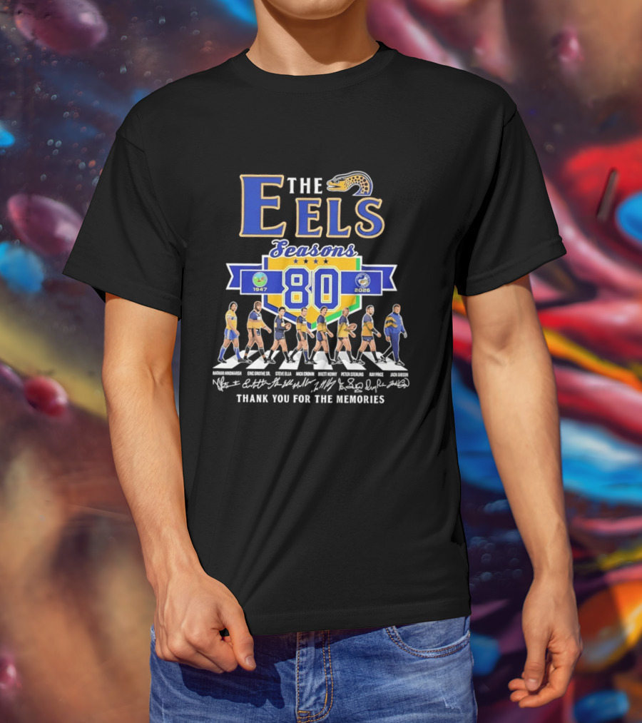 Parramatta Eels The Eels 80 Seasons 1947 2026 Abbey Road Thank You For The Memories T-Shirt