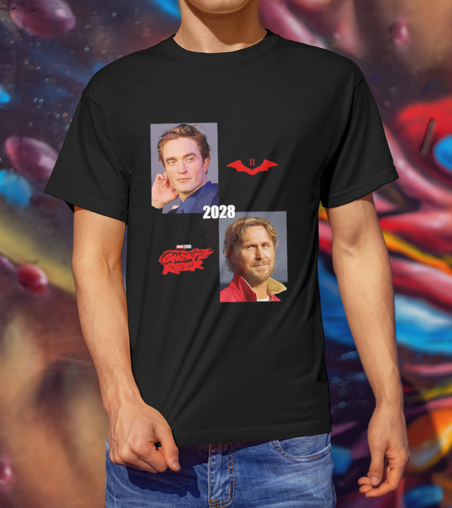 The Batman 2 2028 Marvel Studios Ghost Rider Robert Pattinson Ryan Gosling T-Shirt