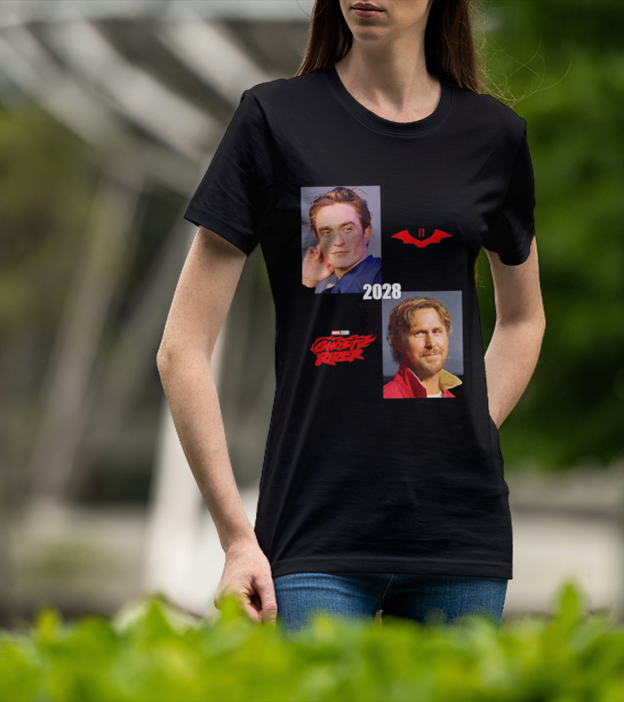 The Batman 2 2028 Marvel Studios Ghost Rider Robert Pattinson Ryan Gosling T-Shirt