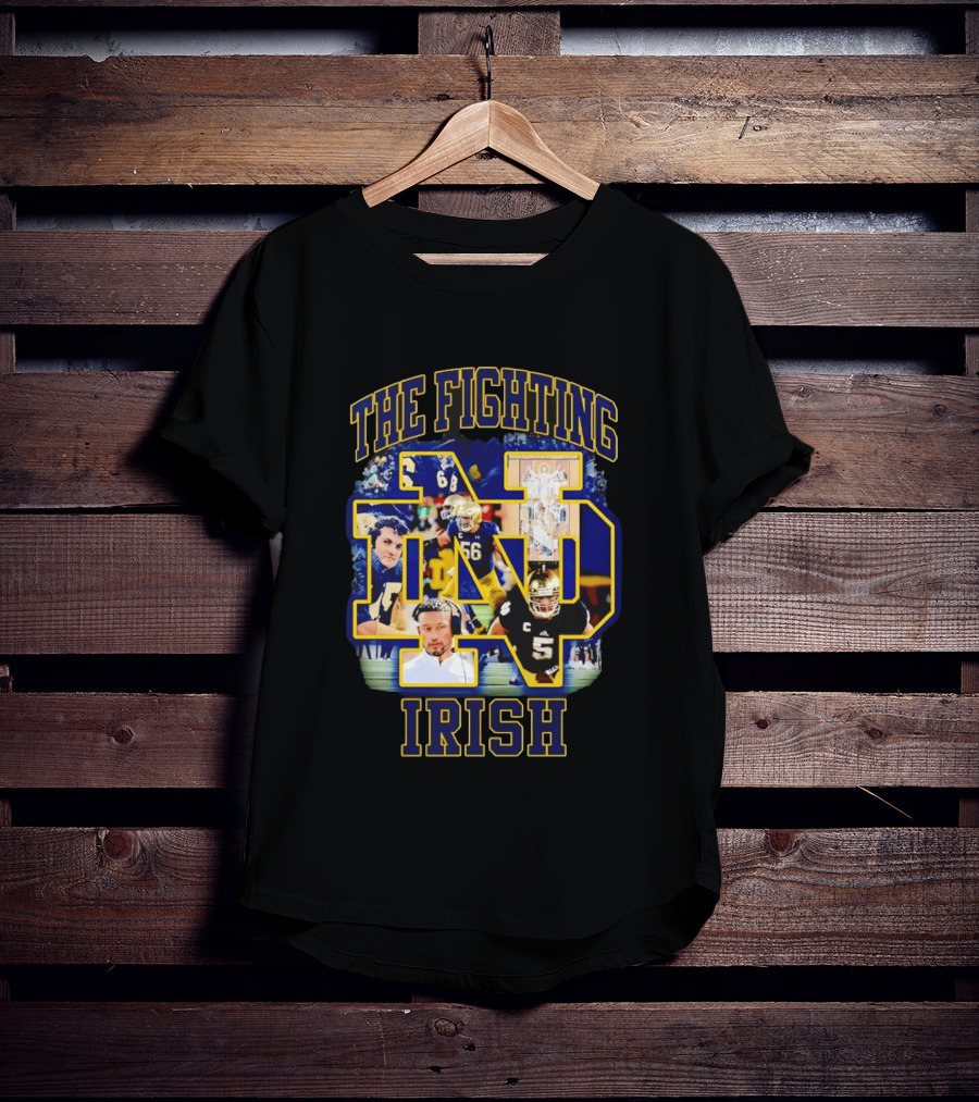 The Fighting Irish Notre Dame Collage With Marcus Freeman Players T-Shirt
