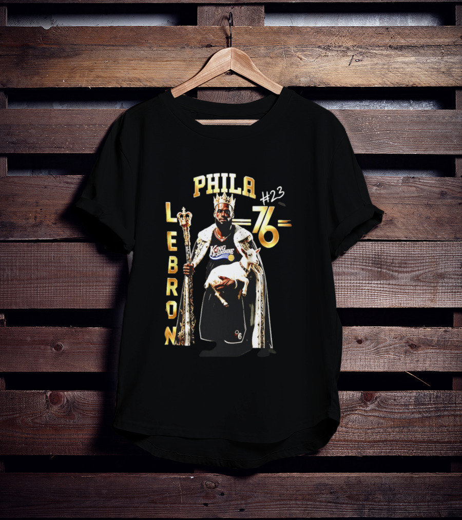 Phila 76ers LeBron King Sunshine No 23 Goat T-Shirt