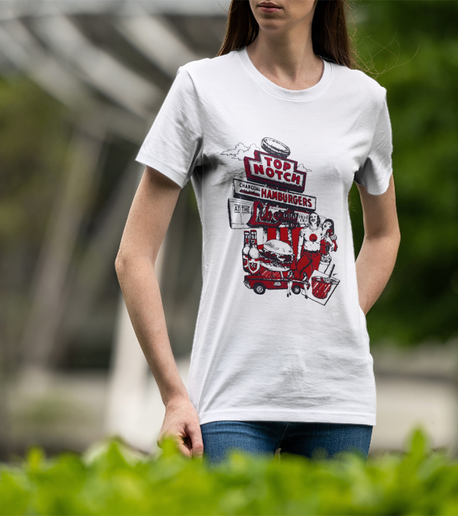 Top Notch Hamburgers Liberty Car Drink Charcoal Vibes T-Shirt