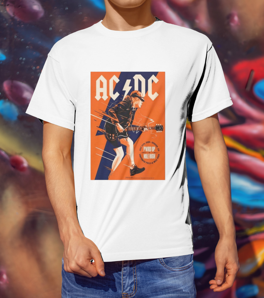 ACDC PWR UP Mile High Denver July 28 2026 Empower Field Event T-Shirt