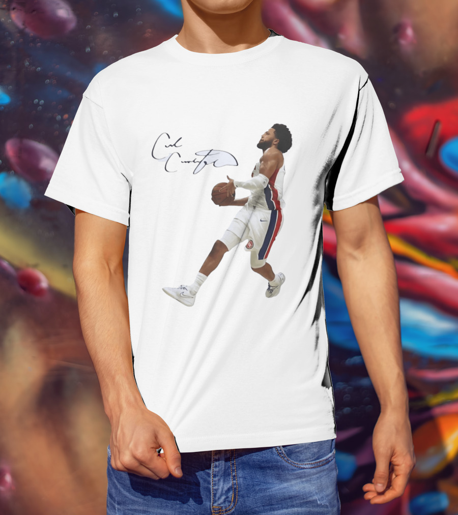 Cade Cunningham Autographed Windmill Dunk Detroit Basketball T-Shirt