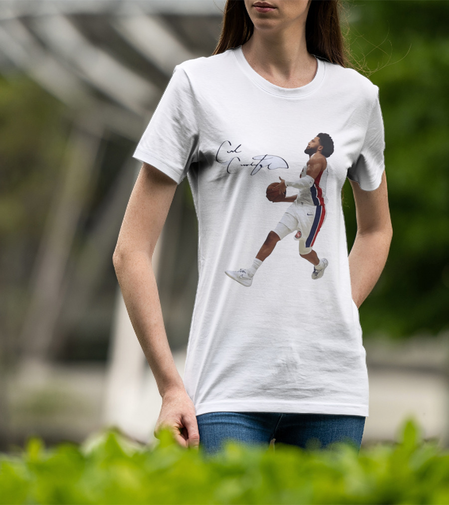 Cade Cunningham Autographed Windmill Dunk Detroit Basketball T-Shirt