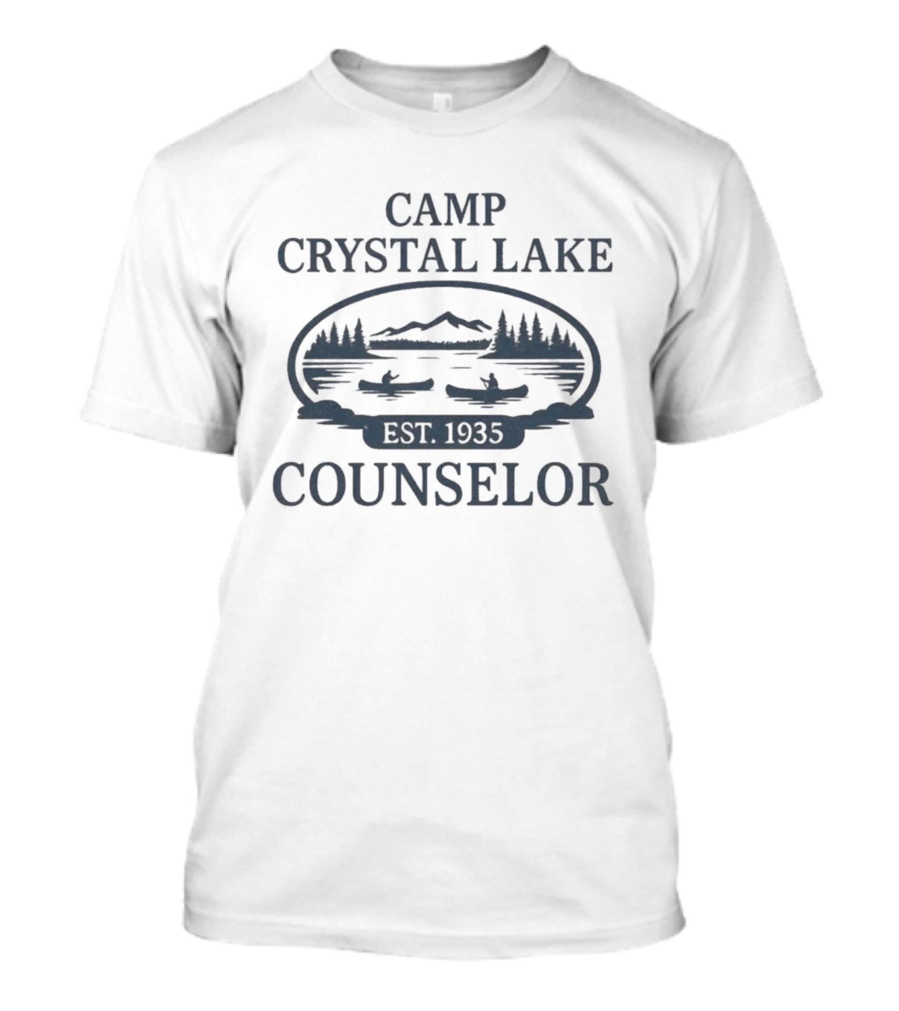 Camp Crystal Lake Counselor Est. 1935 Vintage Camp Scene T-Shirt