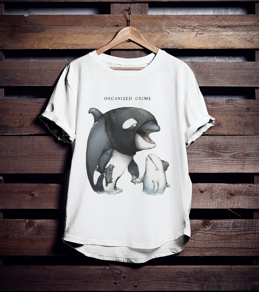 Orcanized Crime Dolphin 2026 Gun And Fish Transaction T-Shirt