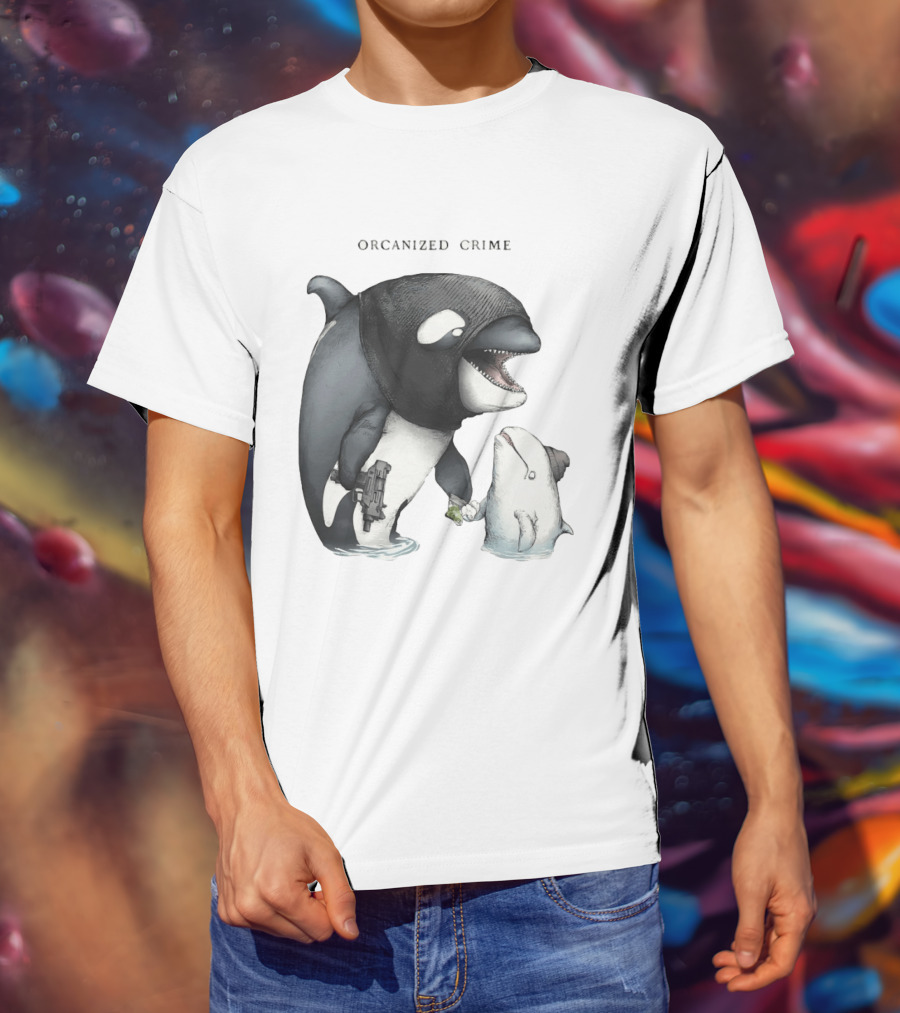 Orcanized Crime Dolphin 2026 Gun And Fish Transaction T-Shirt